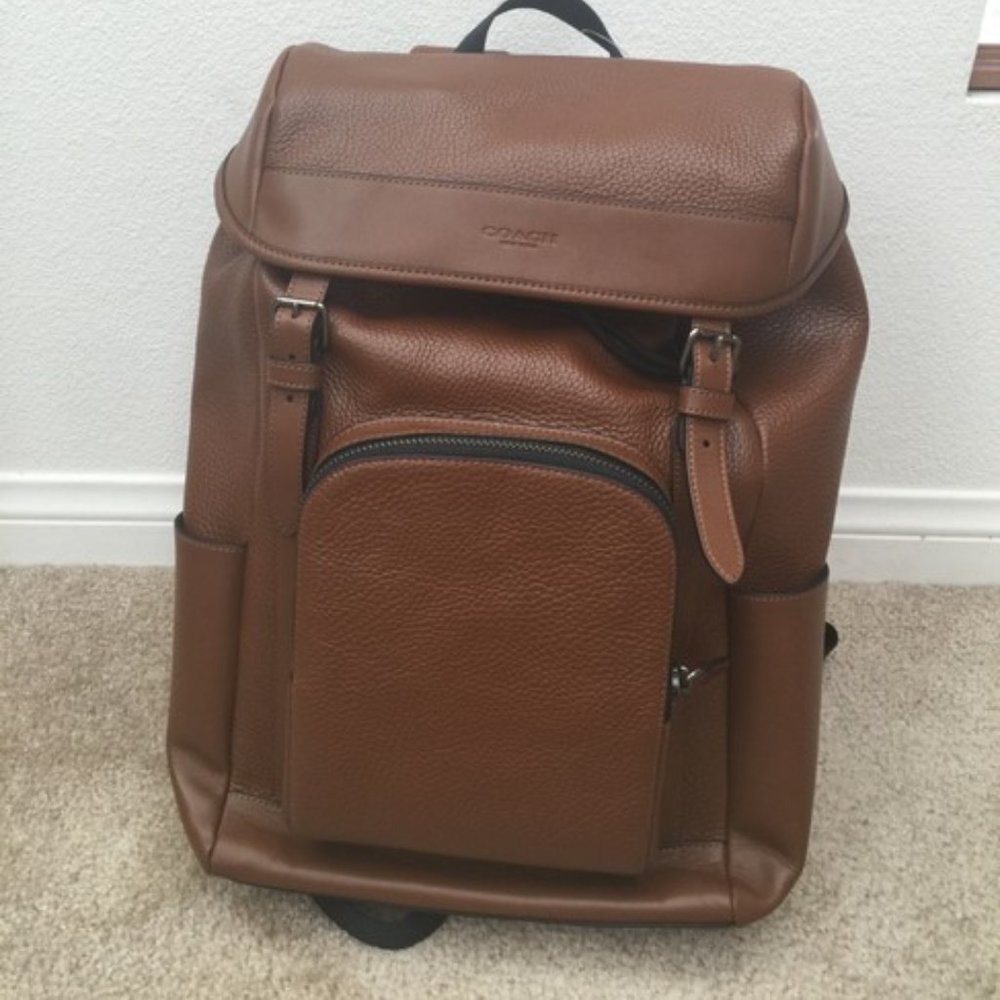 COACH: Henry In Pebble Brown Leather Backpack NWOT